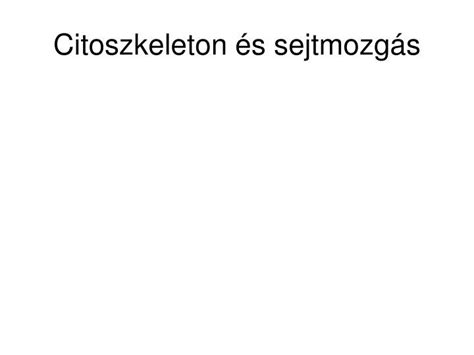 A citoszkeleton elemei és a sejtmozgás formái