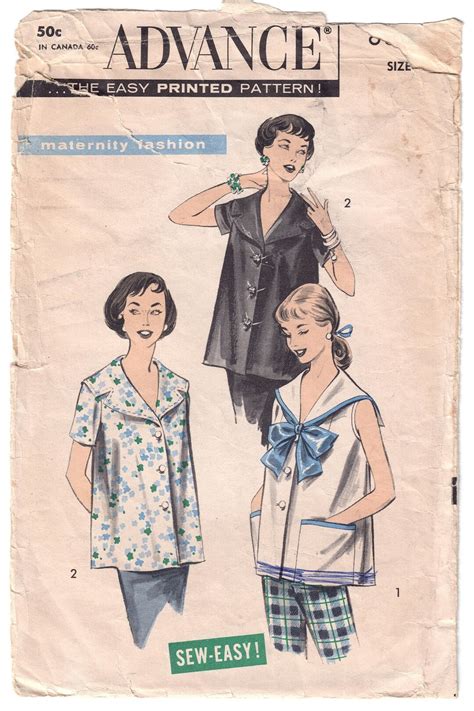vintage maternity top sewing details