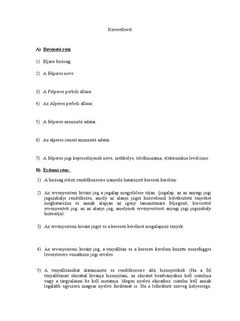 A keresetlevél benyújtásának formái