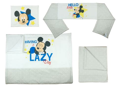 Mickey mintás 4 részes babaágynemű garnitúra