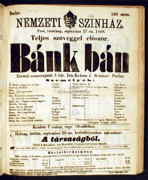 A Bánk bán című dráma jelenete a Nemzeti Színházból
