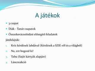 Játékfajták és fejlődés