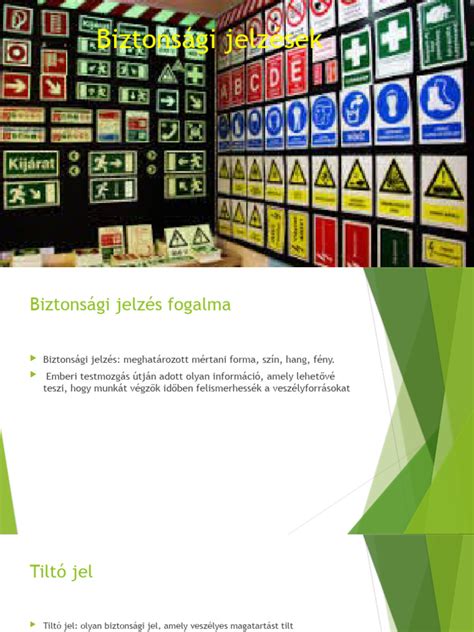 Biztonsági jelzések a munkahelyen