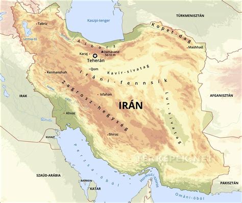 Térkép Irán és Pakisztán között a teheráni és karacsi repülőterek jelölésével