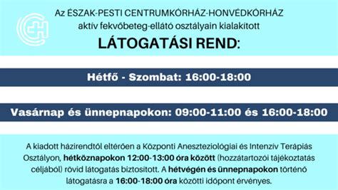 Látogatási rend tájékoztató