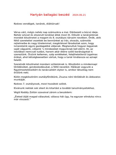 Ballagási beszéd írása