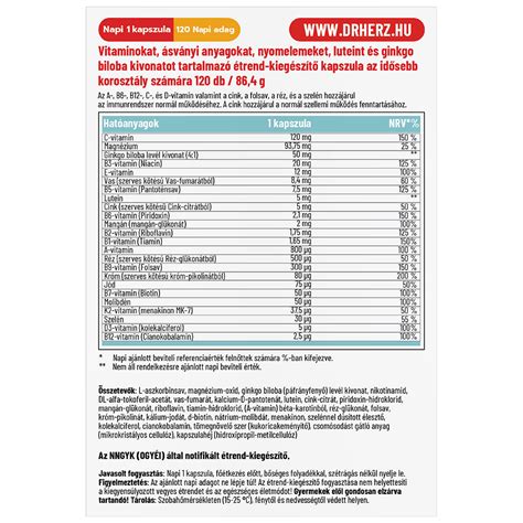 komplex multivitamin készítmény grafikus ábrázolása