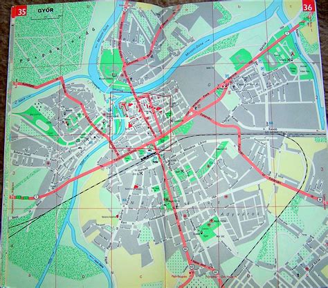 Térkép Győr belvárosának biztonsági zónáiról