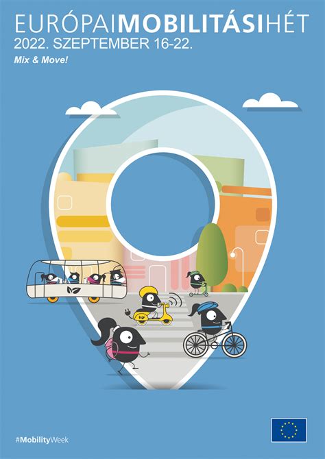 A Mobilitási Hét logója és a kerékpározás előnyei