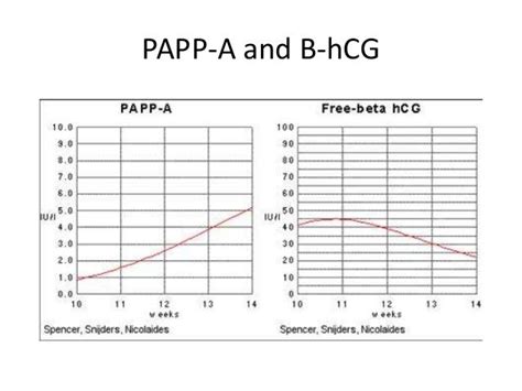 Diagram a PAPP-A és free ß-hCG mediánértékek változásáról terhességi korban