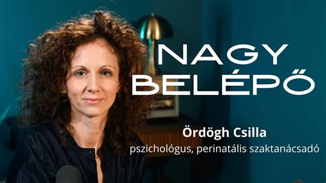 Ördög Csilla portréja, háttérben a perinatális szemléletet szimbolizáló képekkel