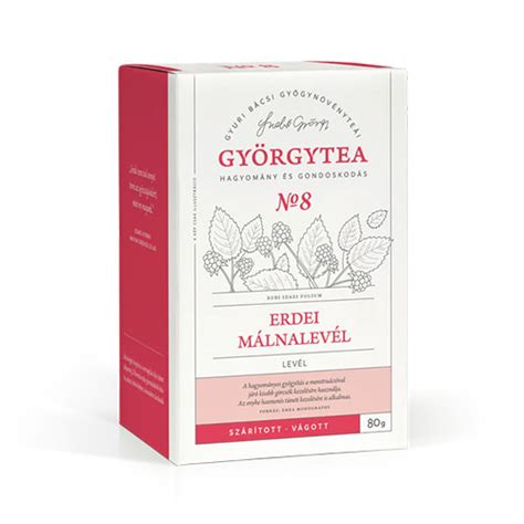 Györgytea erdei málnalevél tea csomagolása