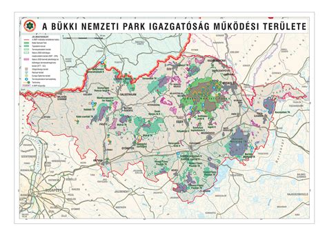 A Bükki Nemzeti Park térképe a tájegységi irodákkal