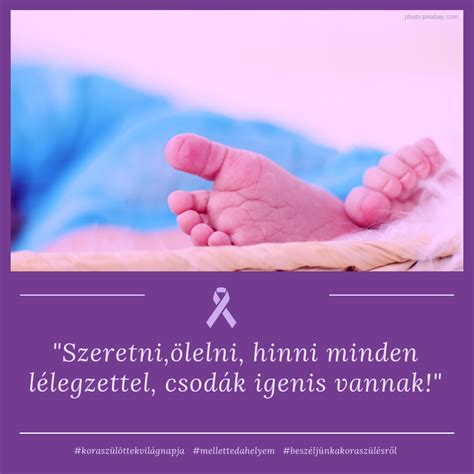 A koraszülöttek világnapja lila szalaggal