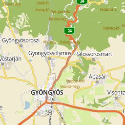 Térkép Gyöngyös ajánlott városrészeivel