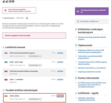 NAV nyomtatványok és igénylési folyamatábra