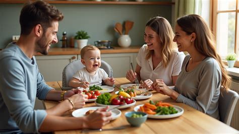 Családi étkezés babával