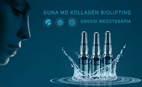 GUNA MD kollagén injekciót bemutató orvosi illusztráció