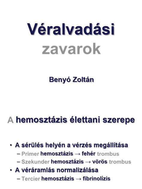 Véralvadási folyamat illusztrációja