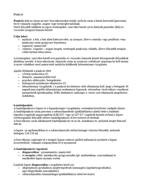 Lumbálpunkció elvégzése