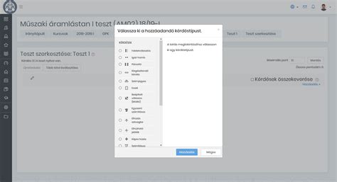 Moodle teszt felület illusztráció