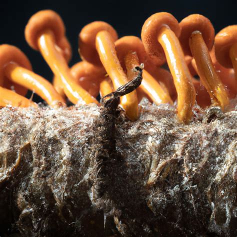 A Cordyceps sinensis növekedése egy rovaron