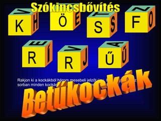 színes betűkockák csoportosítva