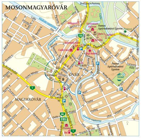 Mosonmagyaróvár térkép, gyermekboltok elhelyezkedése