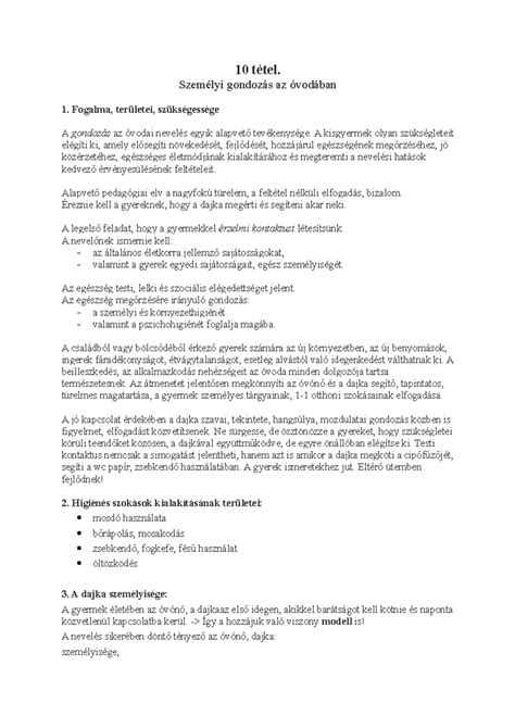 A védőnői gondozás folyamata és területei