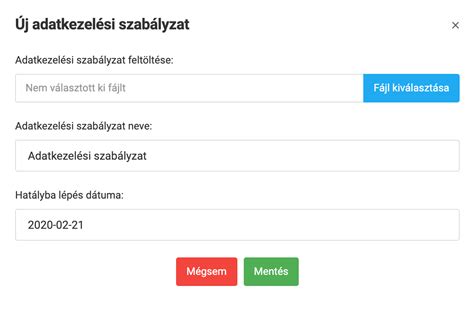 Az adatkezelési tájékoztató és a felhasználói hozzájárulás