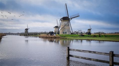 Holland városi tájkép kerékpárokkal