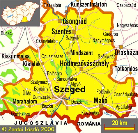 Csongrád város védőnői körzeteinek térképe