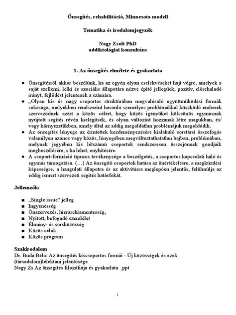 Minnesota-modell rehabilitációs folyamat