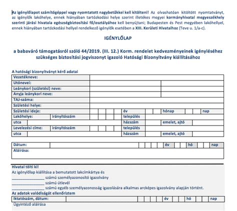 Igénylőlap kitöltése segélyhez