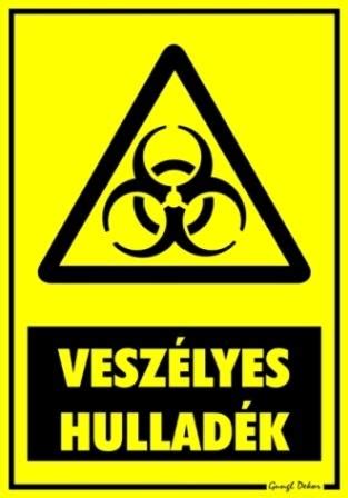 Veszélyes hulladék gyűjtőhely tábla