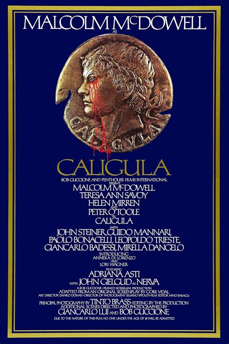 A Caligula film posztere, amelyen Malcolm McDowell látható Caligula szerepében