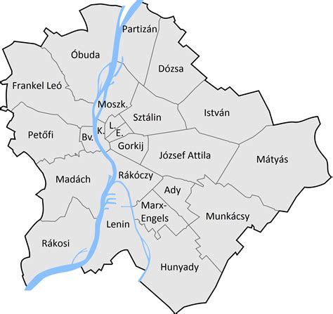 Budapest térképe a kerületekkel