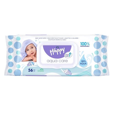 Bella Happy Aqua Care Sensitive törlőkendő csomagolása görögdinnye illusztrációval