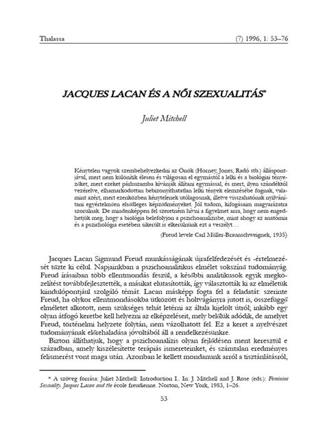 A női szexualitás Freud értelmezésében