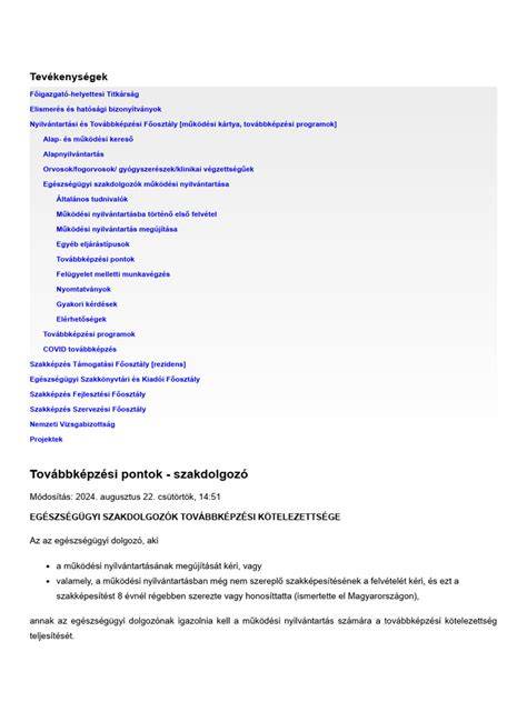 A továbbképzési pontok megszerzésének módjai