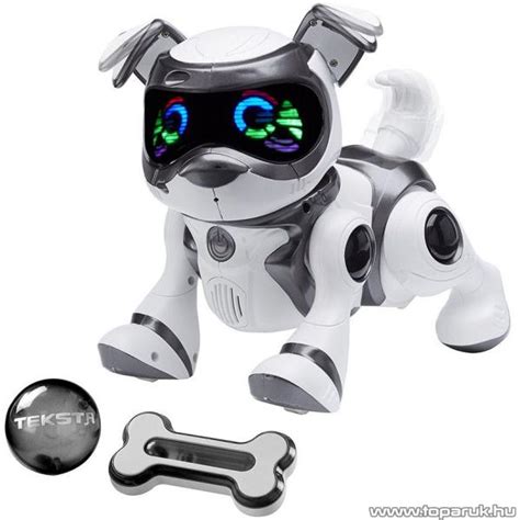 Teksta robot kutyus érzelmi kifejezései a szemén keresztül