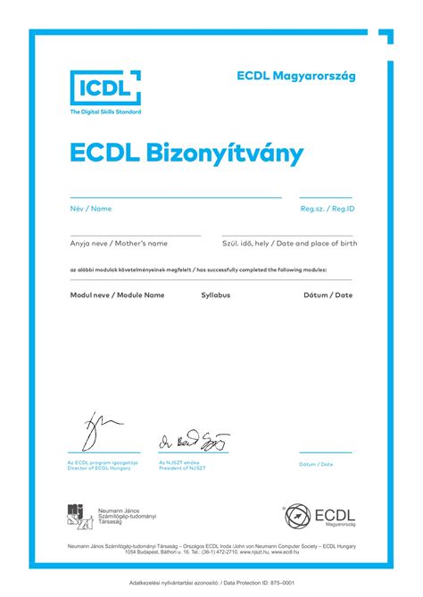 ECDL modulok és bizonyítvány