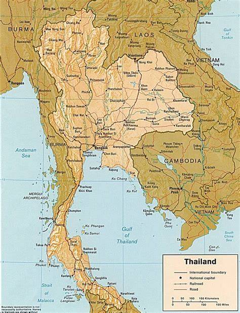 Thaiföld térképe egészségügyi turisztikai központokkal