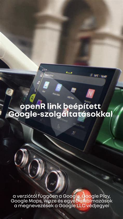 Renault Scenic belső tér és a Google Automotive operációs rendszer kijelzője