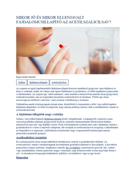 Az acetilszalicilsav hatásmechanizmusa: A prosztaglandin-szintézis gátlása
