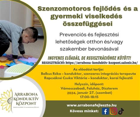 Infografika a szenzomotoros fejlődés fontosságáról