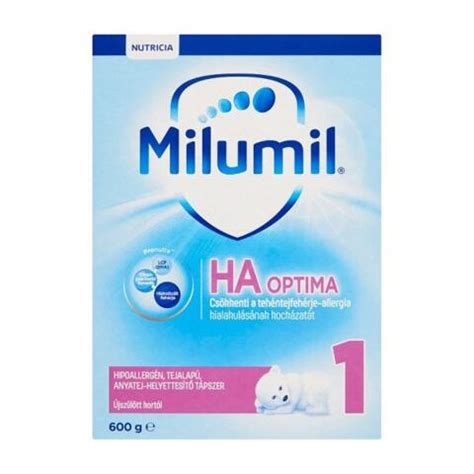 Milumil HA1 Optima adagolási táblázat