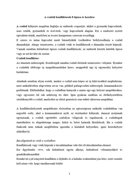 Családi konfliktusok megelőzése és kezelése