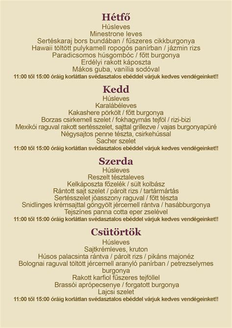 gyerek menü étterem