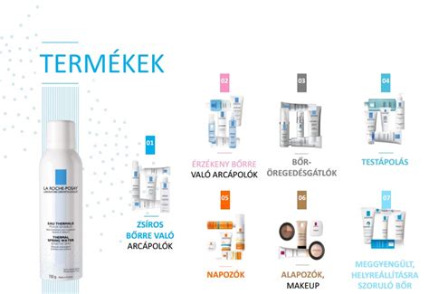 A La Roche-Posay termékek jellegzetes csomagolása